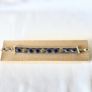 Lucky Brand Silver-Tone Lapis Layer Bracelet